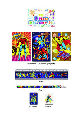 Henbrandt 5 Piece Superhero Stationery Set from B&Q
