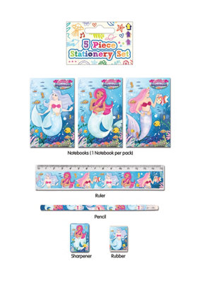 Henbrandt 5 Piece Mermaid Stationery Set from B&Q