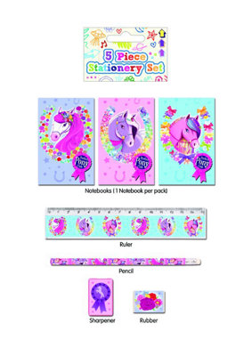 Henbrandt 5 Piece Pony Theme Stationery Set from B&Q