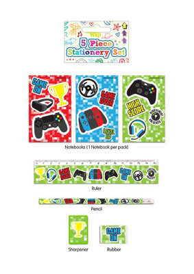 Henbrandt 5 Piece Gamer Theme Stationery Set from B&Q