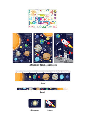 Henbrandt 5 Piece Space Theme Stationery Set from B&Q
