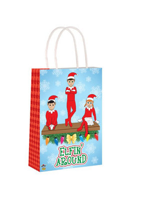 Elfin Around Christmas Paper Party Bag With Handles from B&Q