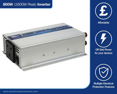Streetwize 800W Main Car Camping Power Inverter 230V Ac12V Dc With Usb Port from B&Q