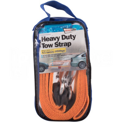 Streetwize 3.5M 4.5 Tons Heavy Duty Recovery Tow Strap Towing Rope Road Pull Car from B&Q