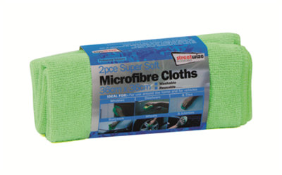 Streetwize 2Pce Super Soft Washable & Reusable HomeKitchenCar Microfibre Cloth Towels from B&Q