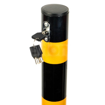 Streetwize Folding Fold Down Parking Post Robust Metal Driveway Ballard With Lock & Bolt from B&Q