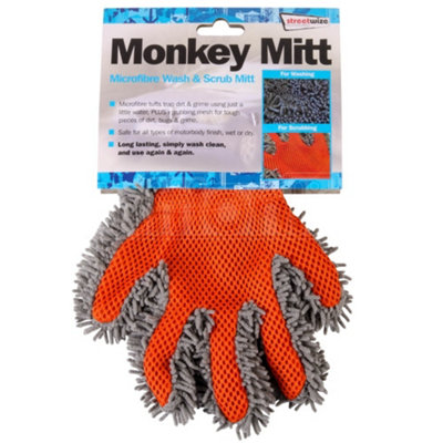 Streetwize Car Cleaning Wash Scrub Hand Glove Sponge Microfibre Monkey Mitt Van from B&Q