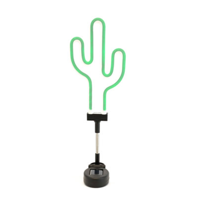 Gardenwize Solar Powered Led Neon Light Up Cactus Stake Light Decorative Garden Pathway Walkway Light from B&Q