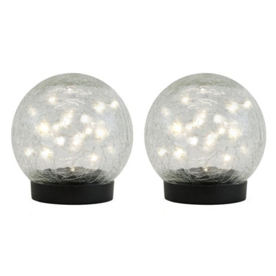 Gardenwize Pair Of Solar Powered Led Crackle Balls Decorative Outdoor Garden Lights from B&Q