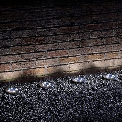 Gardenwize Pack Of 4 Solar Powered Driveway Decking Patio Walkway Led Floor Stake Lights from B&Q