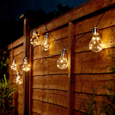 Gardenwize Garden Outdoor 2M Solar Micro Led Bulb String Fence Fairy Lights (10 Piece) from B&Q