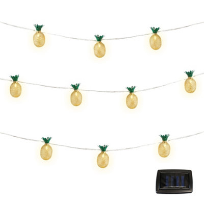 Gardenwize 2M Solar Pineapple Lantern Led String Lights 10 Warm White Hanging Lanterns from B&Q