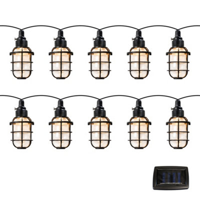 Gardenwize Timeless Caged Lantern Solar String Lights 10 Warm White Vintage Hanging Lanterns from B&Q