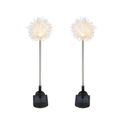 Gardenwize Pack Of 2 Solar Dandelion Stake Lights Decorative Outdoor Garden Path Border Lights from B&Q