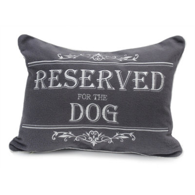 Peggy Wilkins Lumbar Embroidered Scatter Cushion Reserved For The Dog from B&Q