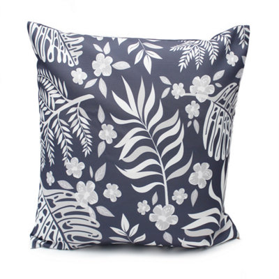B&Q -  Water Resistant Outdoor Garden Cushion Palm Grey