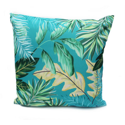 Peggy Wilkins Water Resistant Outdoor Garden Cushion Tropical Turquoise from B&Q