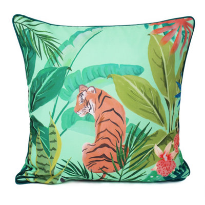 Peggy Wilkins Water Resistant Outdoor Garden Cushion Nepal Green from B&Q