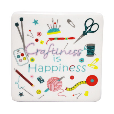 Peggy Wilkins Craftiness Is Happiness Coaster from B&Q