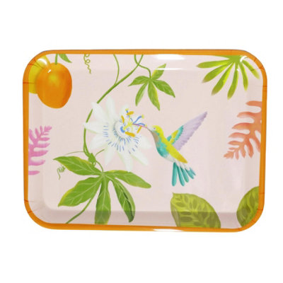 Peggy Wilkins Melamine Medium Garden Serving Tray Passiflora from B&Q