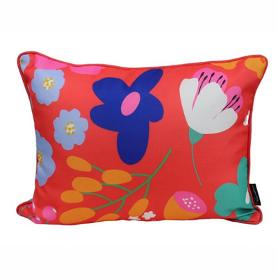 Peggy Wilkins Water Resistant Outdoor Garden Lumbar Cushion Colour Bloom from B&Q