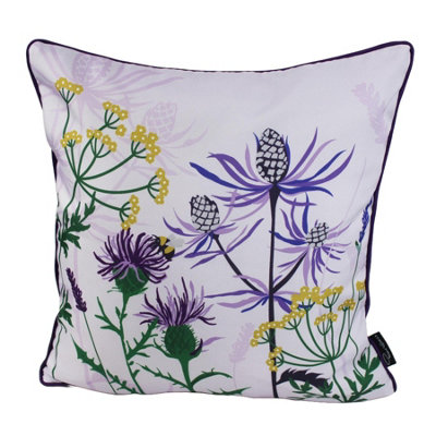 Peggy Wilkins Water Resistant Outdoor Garden Cushion Highland Thistle from B&Q