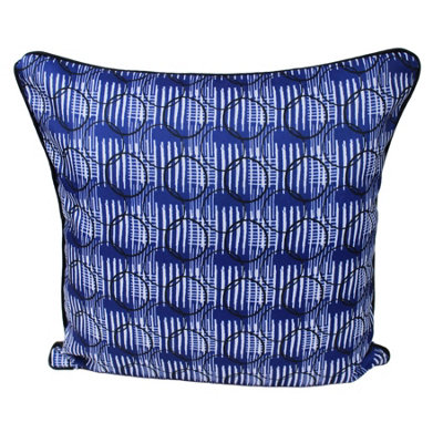 B&Q -  Water Resistant Outdoor Garden Cushion Musical Score Blue