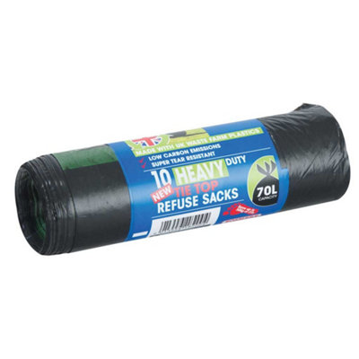 Bosmere Heavy Duty Tie Top Refuse Sacks 70Ltr 10Pk from B&Q