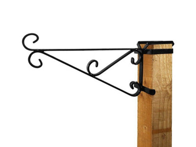Garden Pride Wooden Post Hanging Basket Bracket from B&Q