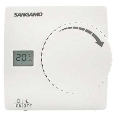 Sangamo Choice Rstat3 Digital Electronic Room Thermostat 5 Deg C35 Deg C (2 Wire) from B&Q