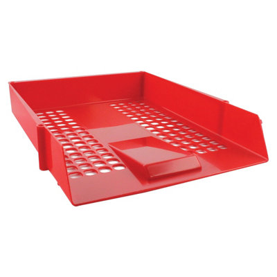 Q-Connect Letter Tray Plastic Red from B&Q