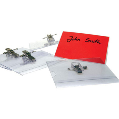 Pavo Announce 54 X 90 mm Combi Clip Name BadgePack Of 50 from B&Q