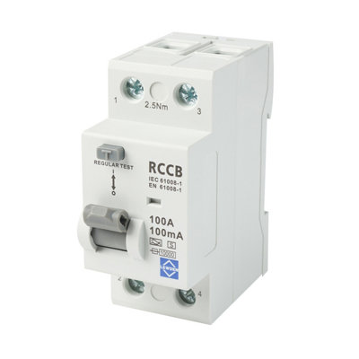 Lewden 100/100/2Sa 100A 100Ma 2 Pole Rcd from B&Q