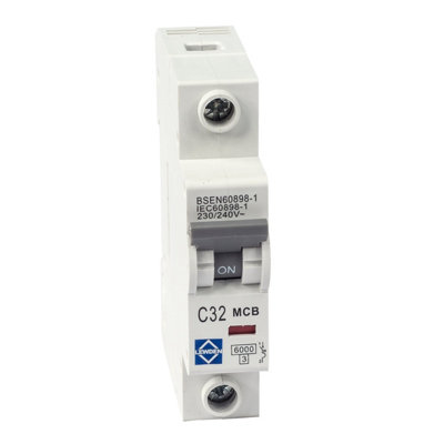 Lewden 32A Single Pole 6Ka C Curve Mcb from B&Q