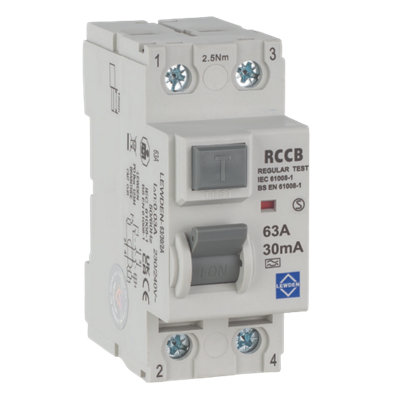 Lewden 63/30/2A 63A 2 Pole 30Ma Type A Rcd from B&Q