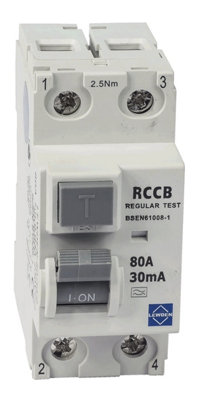 Lewden 80/30/2A 80A 2 Pole 30Ma Type A Rcd from B&Q