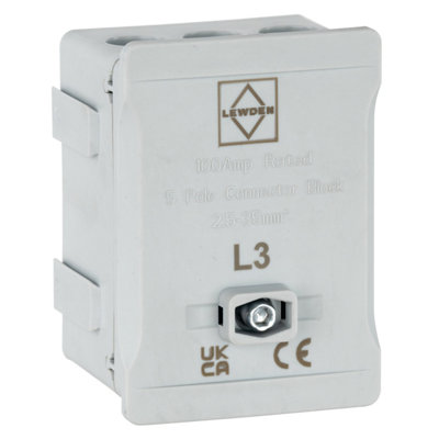 Lewden Dt1005Gy 100A Single Pole Connector Block Grey from B&Q