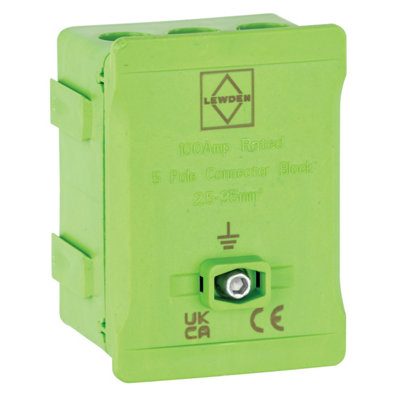 Lewden Dt1005Gn 100A Single Pole Connector Block Green from B&Q