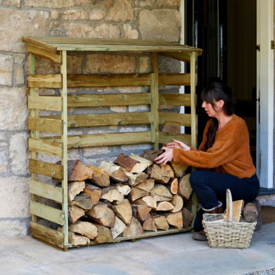 Wooden Log Wood Store Garden Storage Firewood Fsc Zest from B&Q