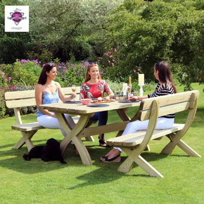 B&Q - Harriet 6 Seater Dining Set Garden Dining Set By  Outdoor Living