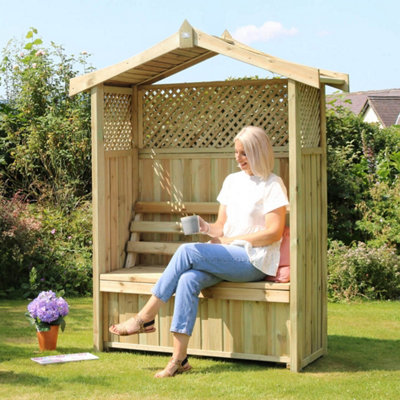 B&Q - PackageDorset Arbour And Stone Seat Pad By  Outdoor Living