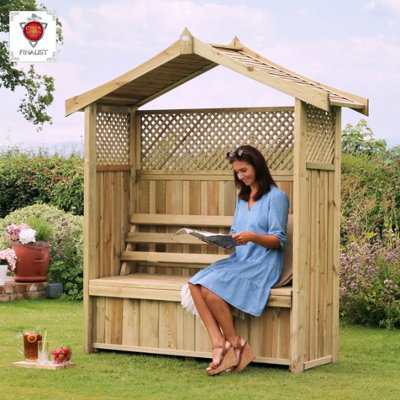 B&Q - PackageHampshire Arbour And Stone Seat Pad By  Outdoor Living