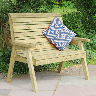 B&Q - Freya 2 Seater Garden Bench Wooden Outdoor Bench By  Outdoor Living