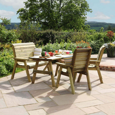 B&Q - Freya 4 Seater Outdoor Dining Set Garden Dining Set By  Outdoor Living