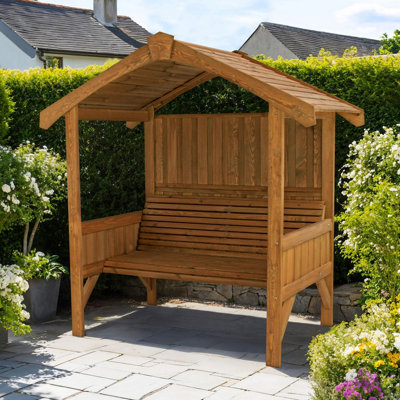 B&Q - Jersey Arbour Garden Arbour  Wooden Arbour By  Outdoor Living