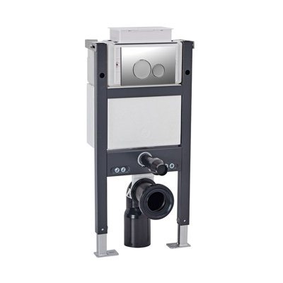 Nes Home Top Or Front Wall Hung Toilet Frame Chrome Flush Round Buttons