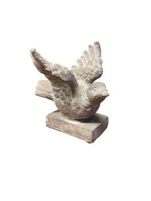 Minster Decorative Bird OrnamentResinL12 X W12 X H13 CmGrey from B&Q