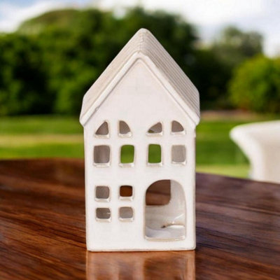 Minster House Tealight HolderCeramicL7 X W6 X H12 CmCream from B&Q