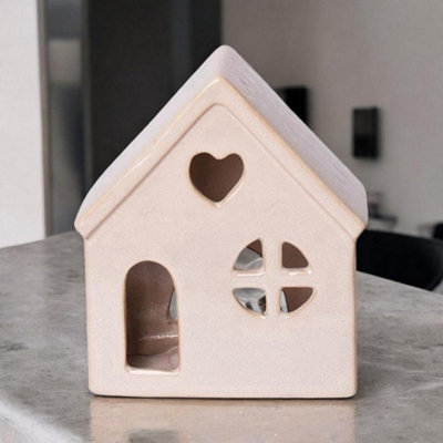 Minster House Tealight HolderCeramicL15 X W9 X H17 CmCream from B&Q