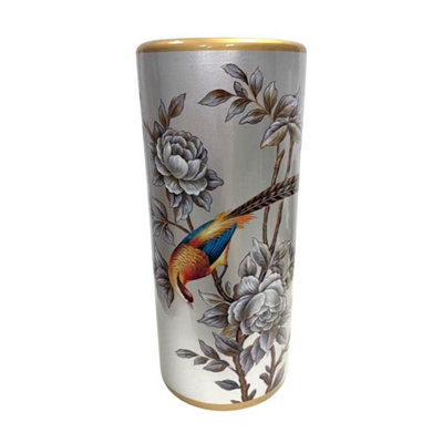 Minster 18 Inch Floral Silver Umbrella StandCeramicL20 X W20 X H46 Cm from B&Q
